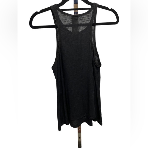 Free people long black ribbed tank top size small - Picture 2 of 2